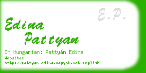 edina pattyan business card